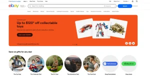 Homepage of eBay